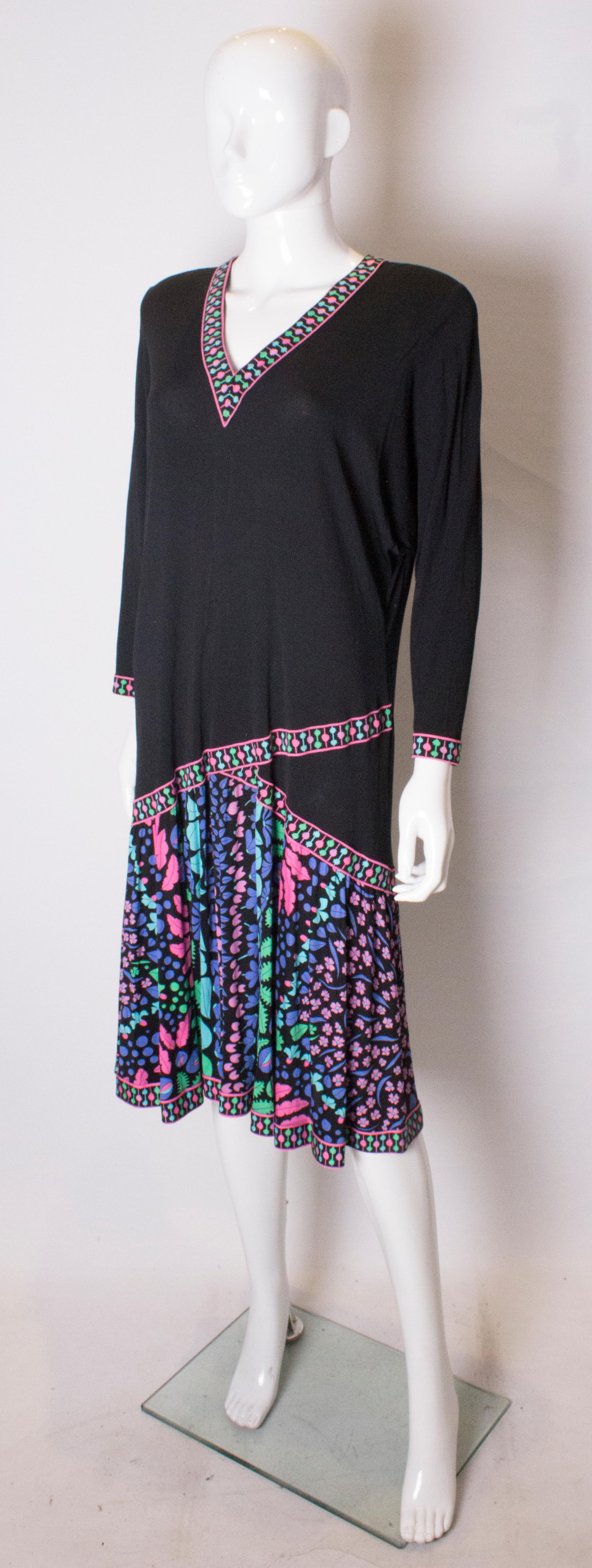 Black Vintage Silk Jersey Dress By Averardo Bessi