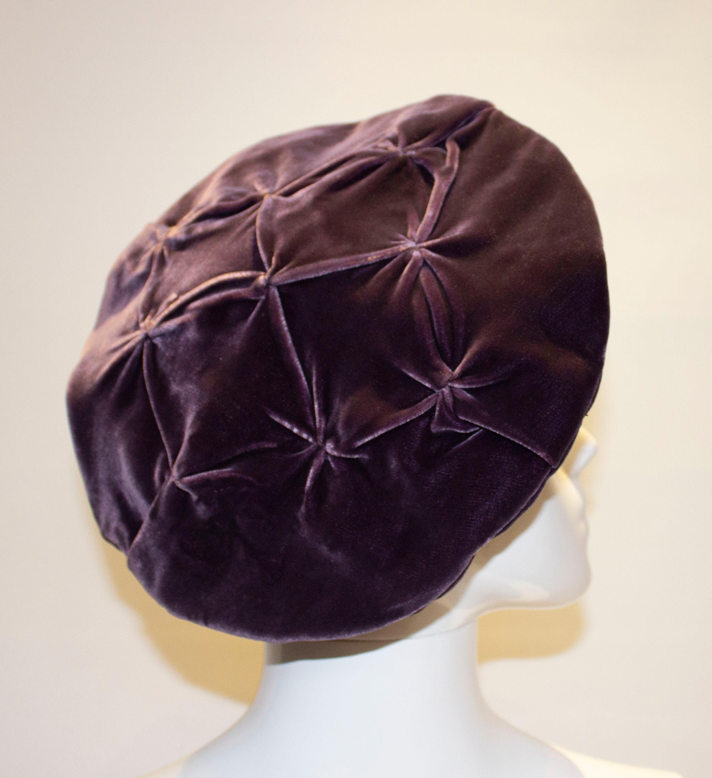 Vintage Silk Velvet Liz Claiborne Beret 