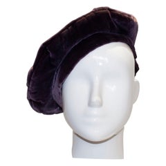 Vintage Silk Velvet Liz Claiborne Beret