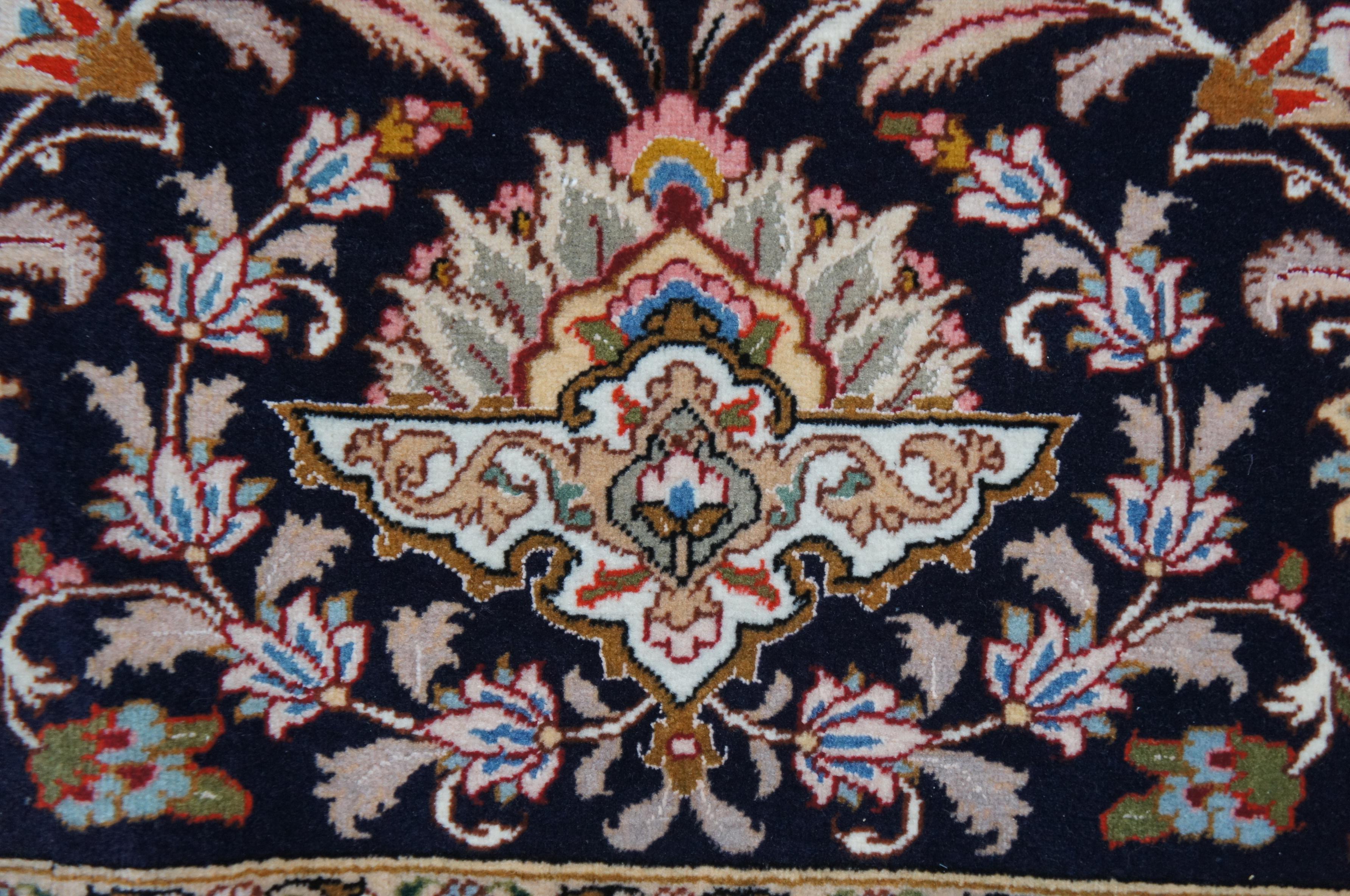 Vintage Silk Wool Floral All Over Persian Tabriz Area Rug Carpet Birds 10' x 13' For Sale 6