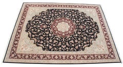 Vintage Silk and Wool Sino Persian Floral Medallion Palace Area Rug 16'