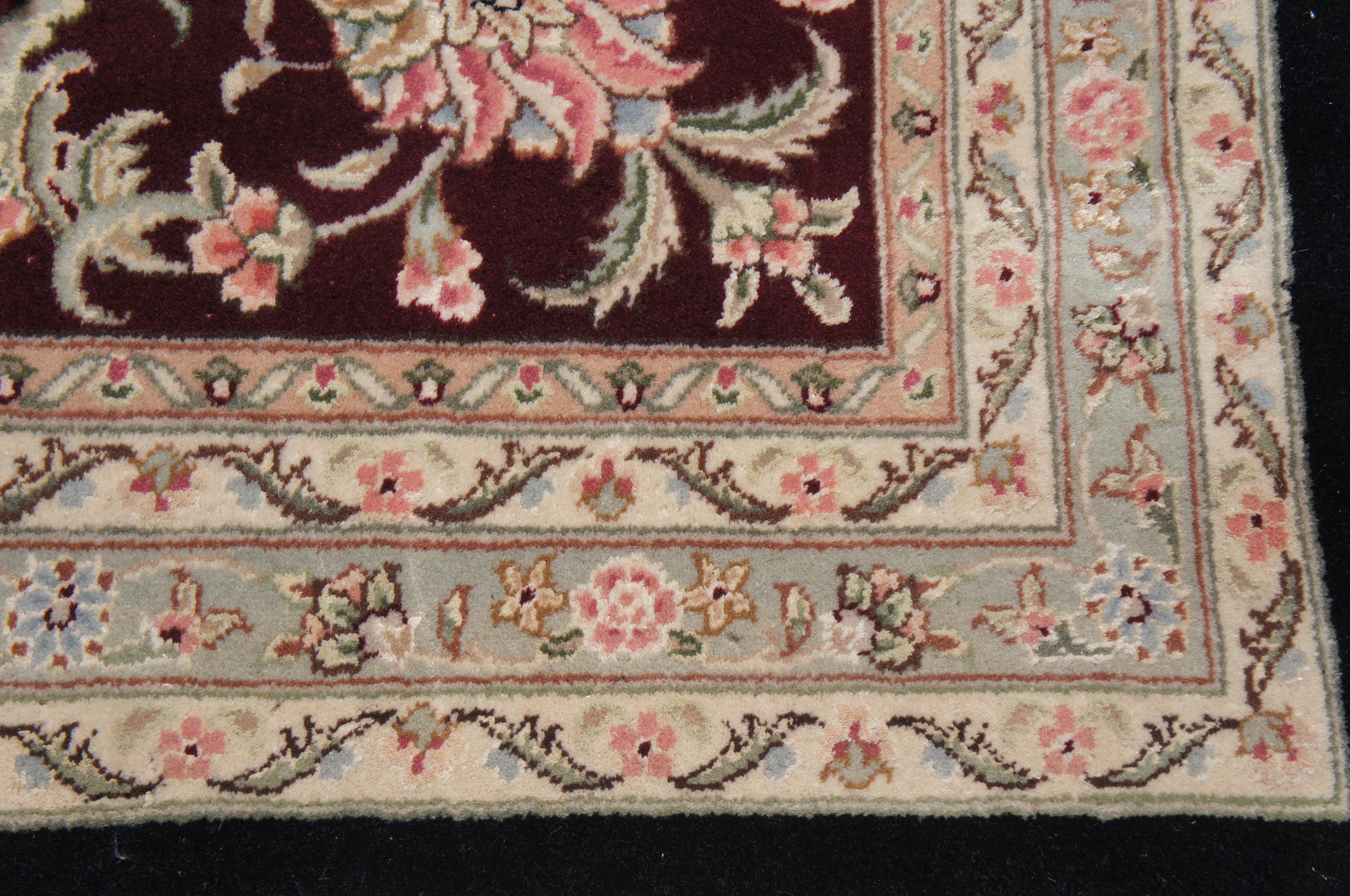 Vintage Silk and Wool Sino Persian Floral Medallion Palace Area Rug 16' For Sale 2