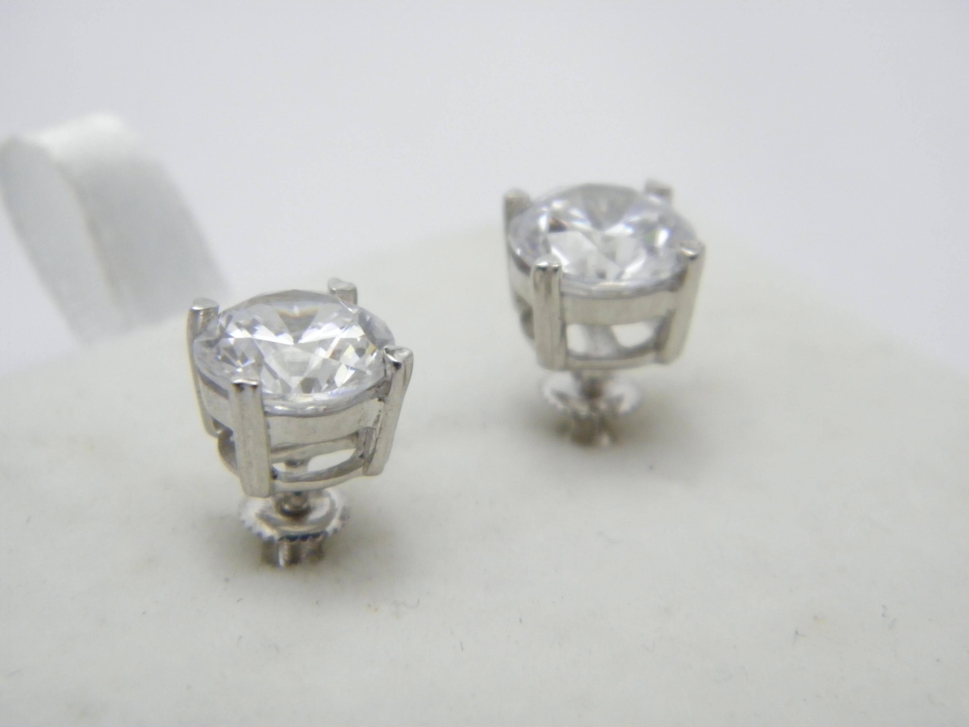 Round Cut Vintage Silver 3.5 Carat Diamond Paste HUGE Screw Back Stud Earrings 925 Purity For Sale