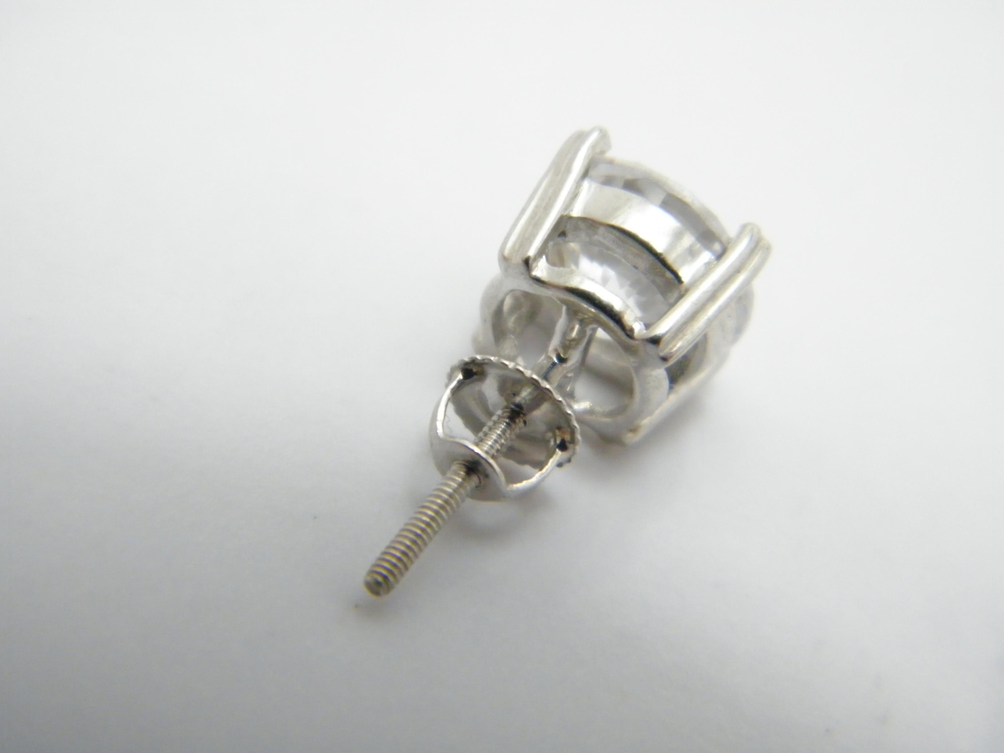 Vintage Silver 3.5 Carat Diamond Paste HUGE Screw Back Stud Earrings 925 Purity For Sale 1