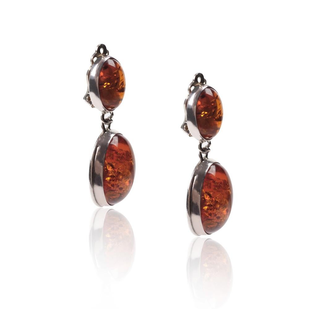 amber acorn earrings