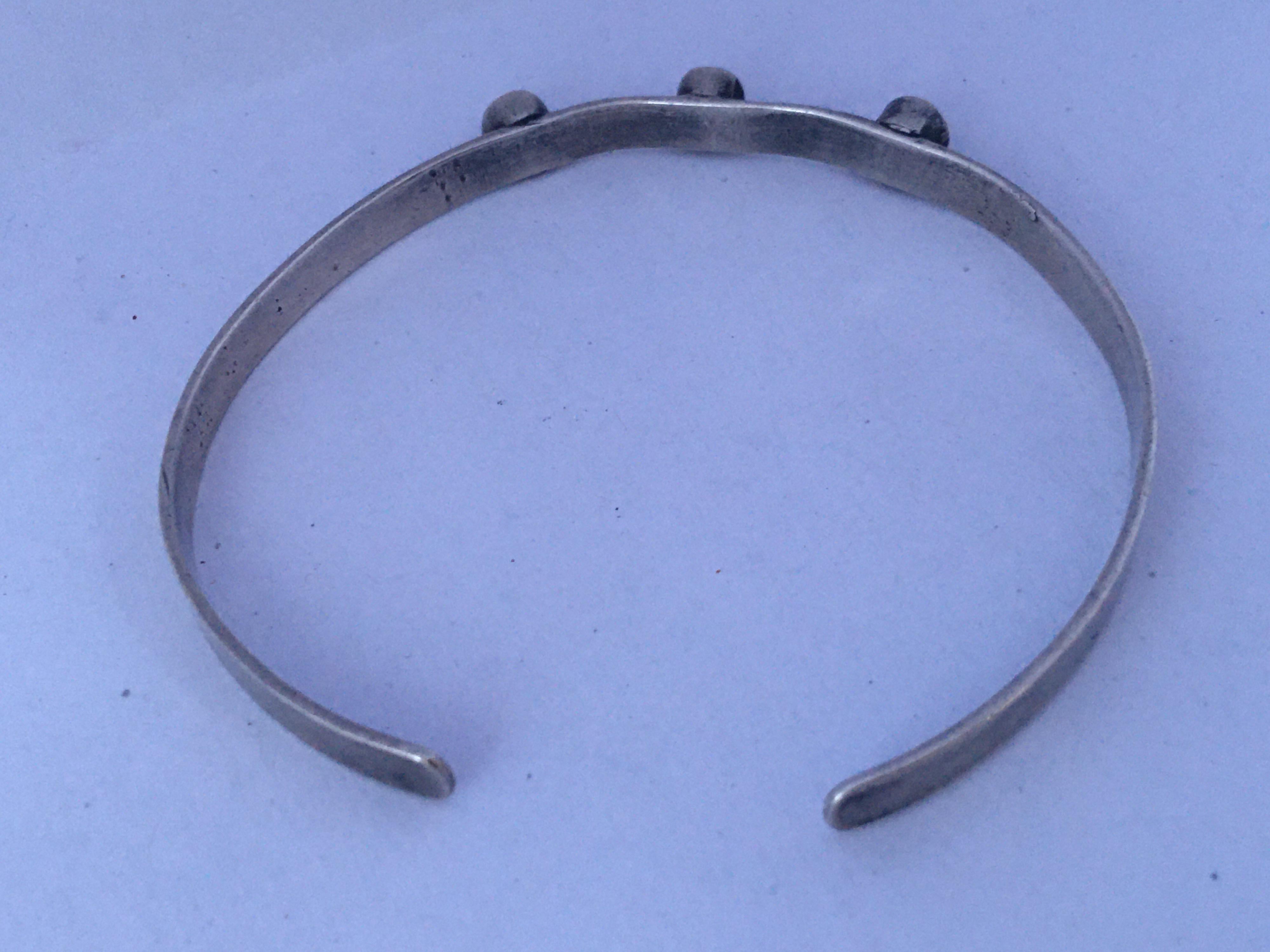 Vintage Silver Amber Bangle 4