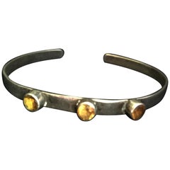 Antique Silver Amber Bangle