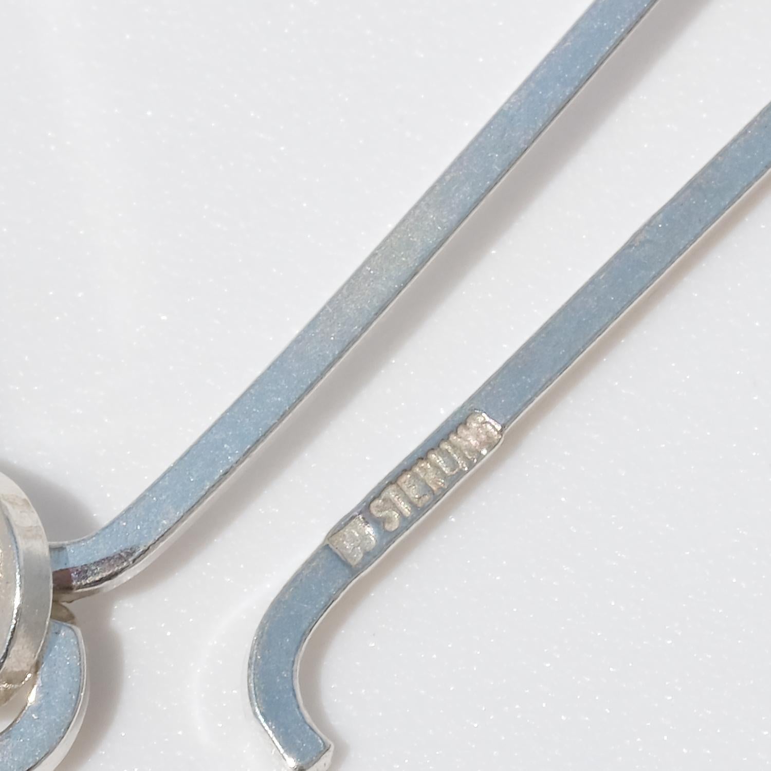 Vintage Silver and Acrylic Necklace “Iguana” by Björn Weckström Made 1974 For Sale 2