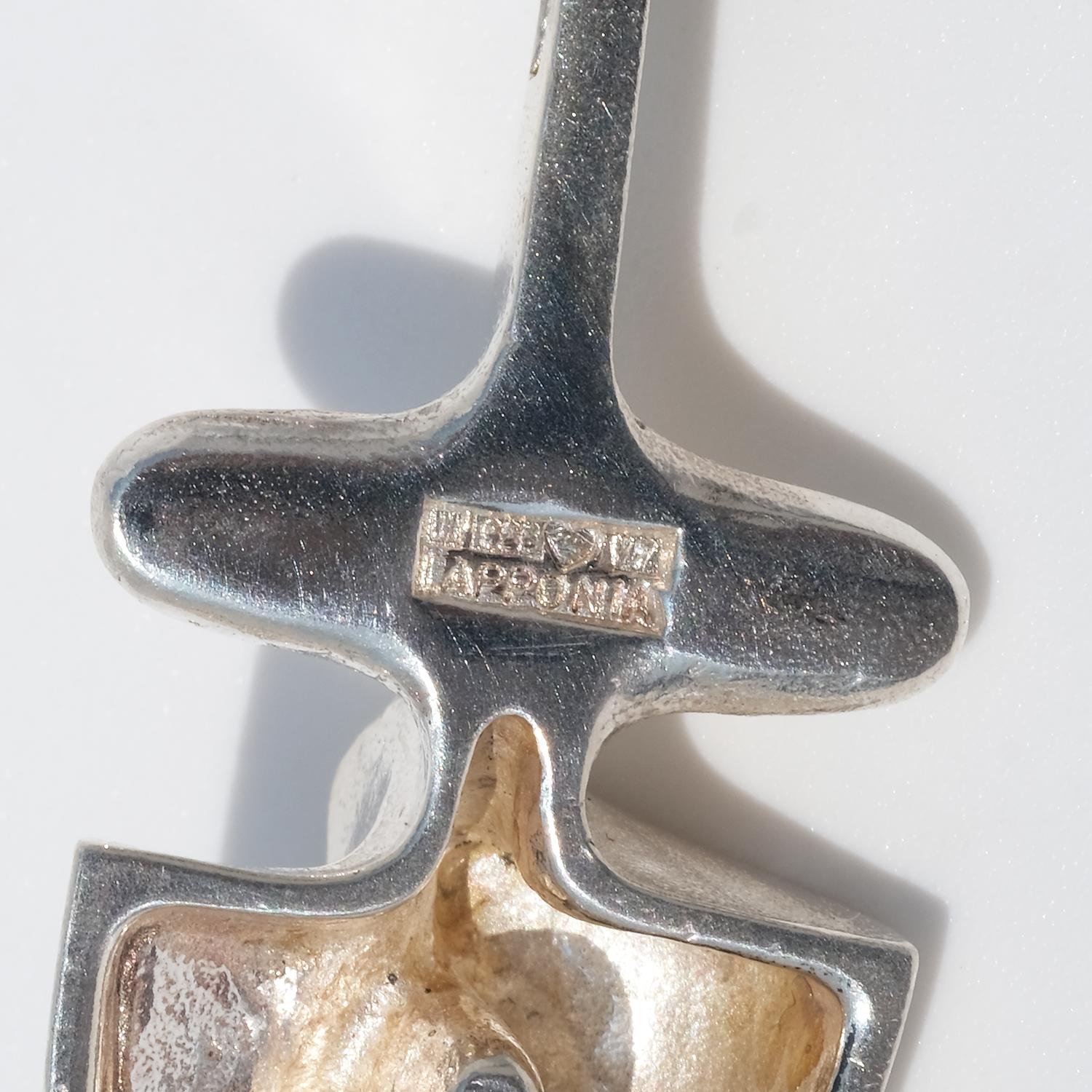 Vintage Silver and Acrylic Necklace “Iguana” by Björn Weckström Made 1974 For Sale 5