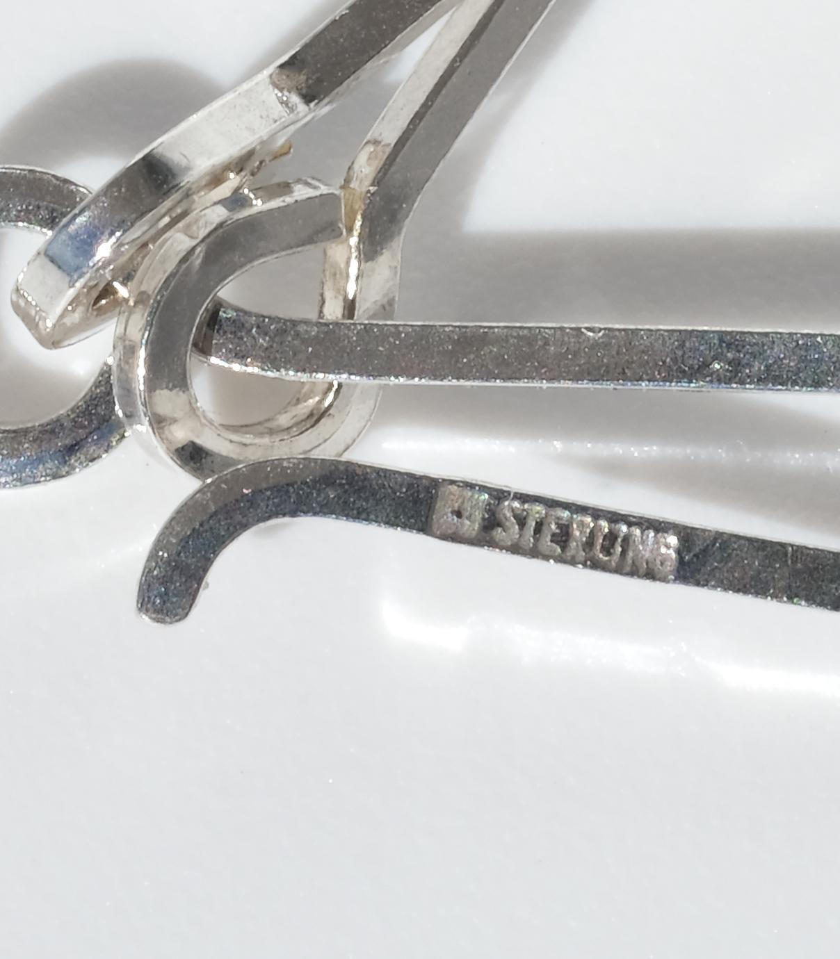 Vintage Silver and Acrylic Necklace “Nectaris” by Björn Weckström Made 1977 For Sale 5