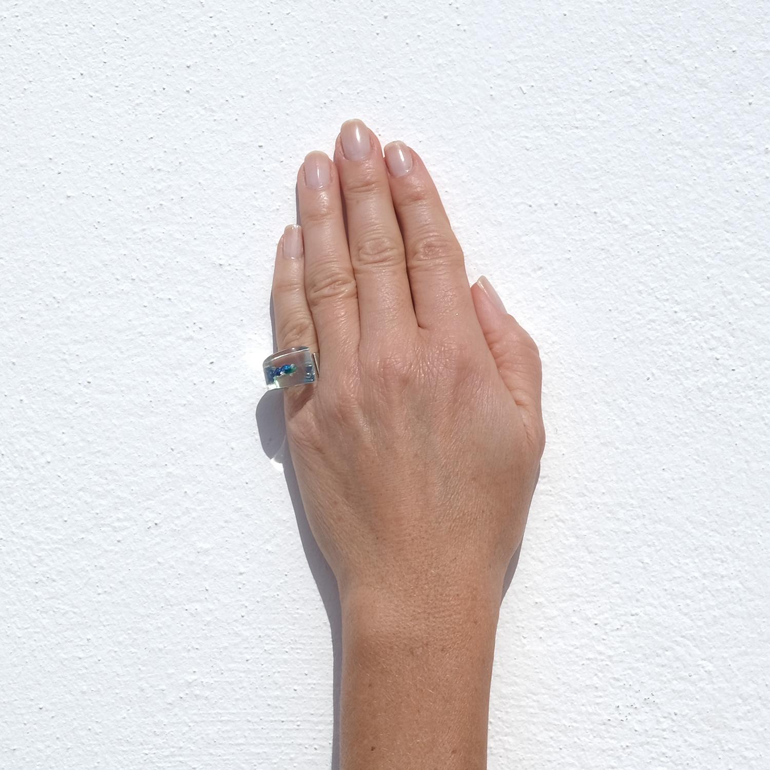 Vintage Silver and Acrylic Ring “Microns” by Björn Weckström Made 1974 For Sale 8
