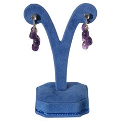 Vintage Silver and Amethyst Dangling Earrings by Heribert Engelbert Made 1955