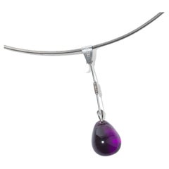 Vintage Silver and Amethyst Neck Ring / Pendant