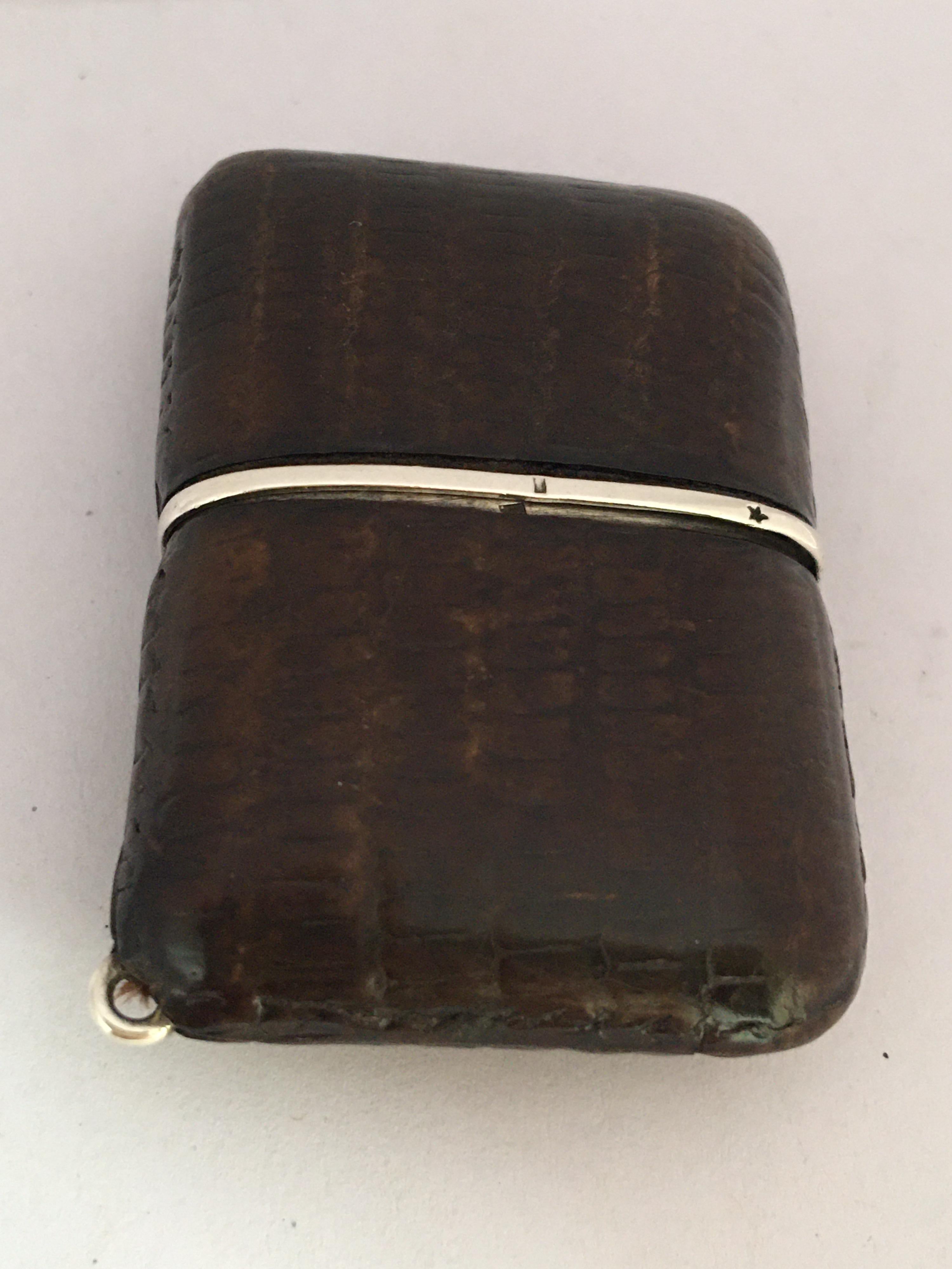 Vintage Silber und braunem Leder Movado Ermeto Chronométre Reise oder Handtasche Uhr im Angebot 12