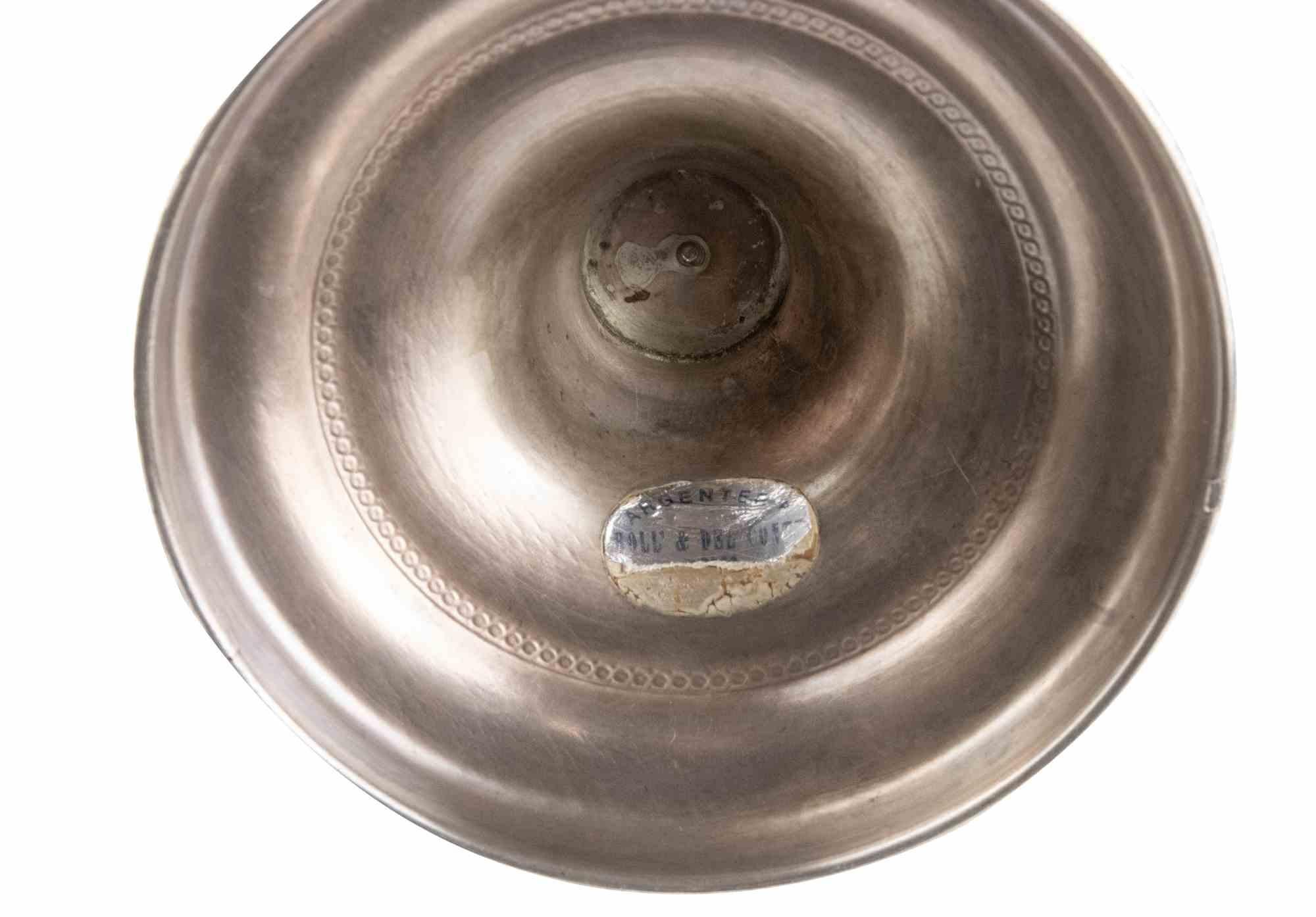 Jarrón vintage de plata y cristal, Italia, mediados del siglo XX Silver en venta