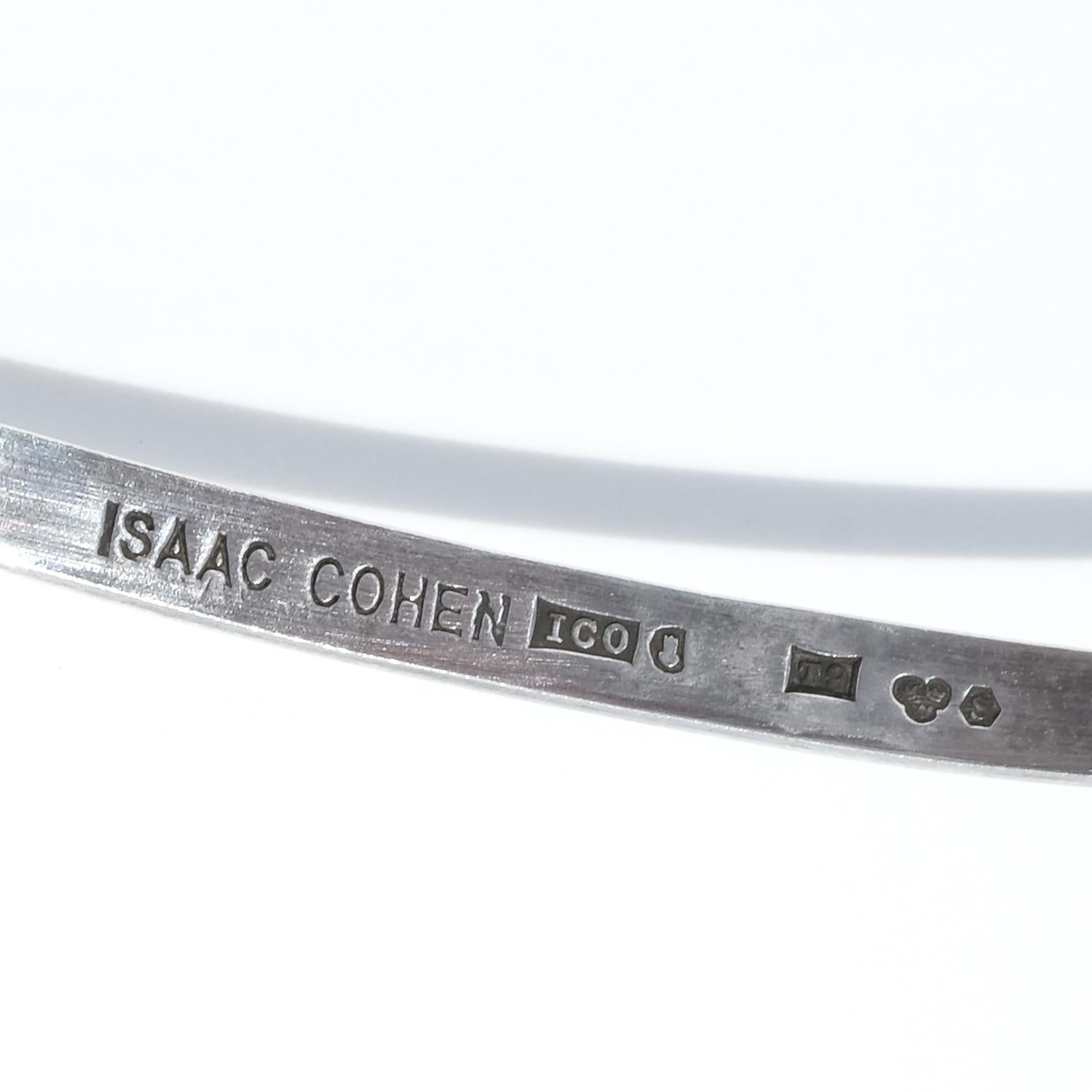Vintage Silver and Eilat Stone Neck Ring by Isaac Cohen Made 1969 For Sale 5