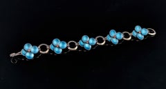 Vintage silver and enamel flower bracelet, Instone, Art Deco