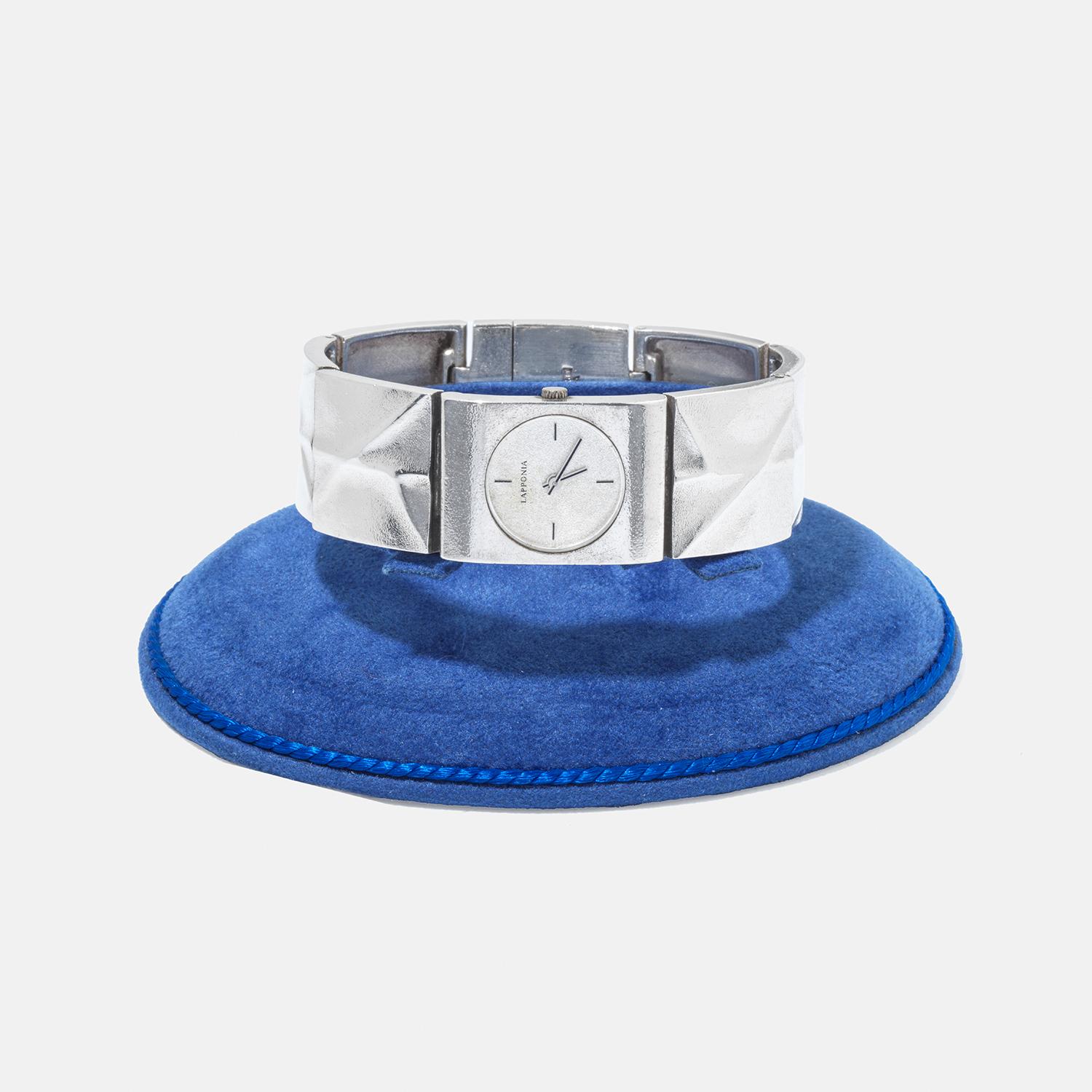 Vintage Silver and Enamel Wristwatch by Björn Weckström made 1990 For Sale 3
