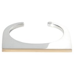 Vintage Silver and Gilded Silver Cuff Bracelet by Sigurd Persson Made 1997