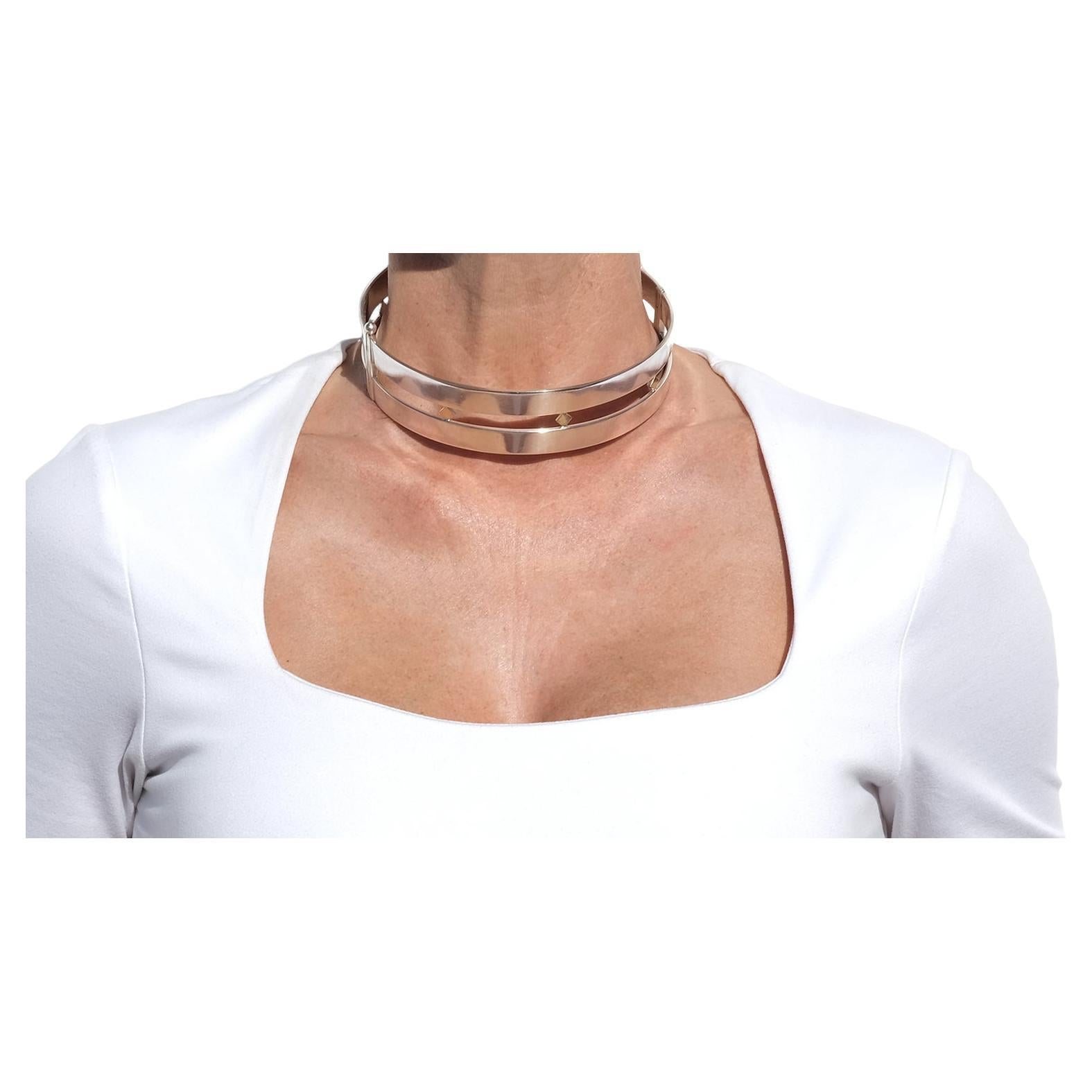 Anello da collo in argento e argento dorato d
epoca di Sigurd Persson del 1995