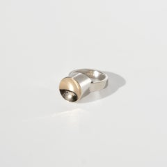 Vintage Silver and Gilded Silver Ring by Wolfgang Gessl Made 1996