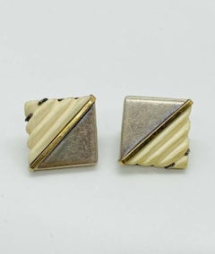 Vintage Silver and Gold Ciani Clip on Earrings