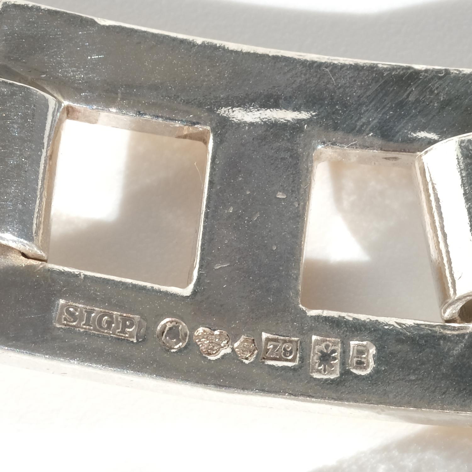 Vintage Silver and Gold Plated Bracelet by Master Sigurd Persson Made 1974 For Sale 5