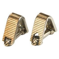 Vintage Silver and Gold Stirrup Cufflinks, Circa 1940