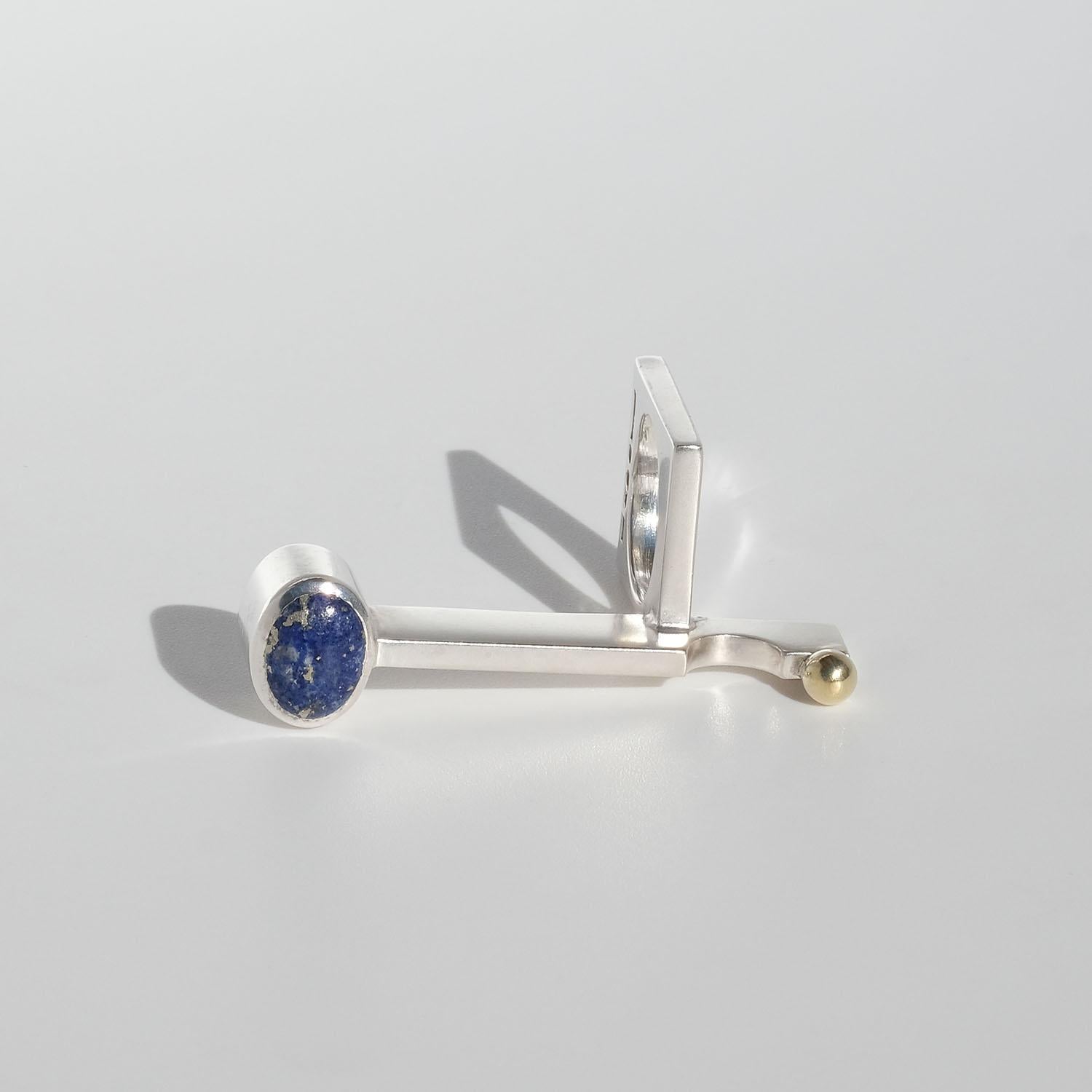 Vintage Silver and Lapis Lazuli Ring by Bengt Bellander Made Year 1973 For Sale 2