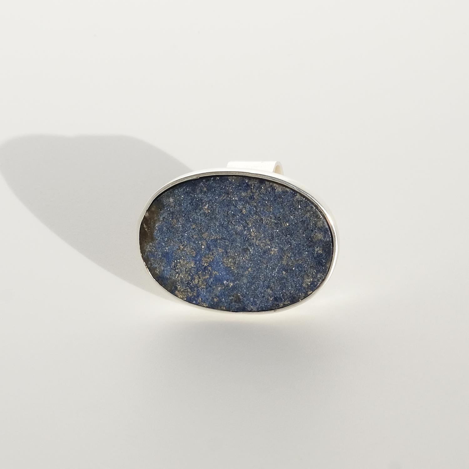 Vintage-Ring aus Silber und Lapislazuli von Meister Bengt Liljedahl, hergestellt 1973 im Zustand „Gut“ im Angebot in Stockholm, SE