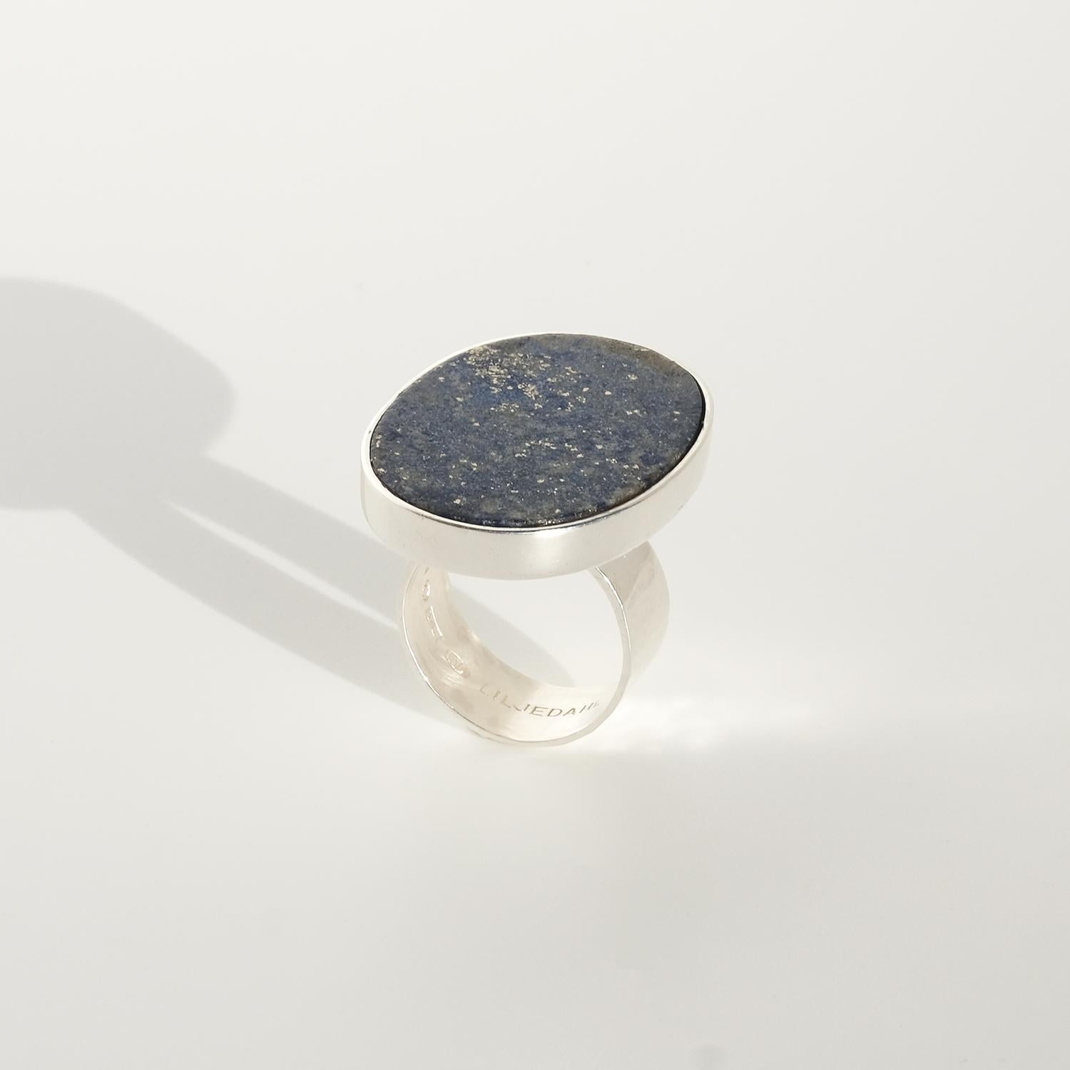 Vintage-Ring aus Silber und Lapislazuli von Meister Bengt Liljedahl, hergestellt 1973 im Angebot 3