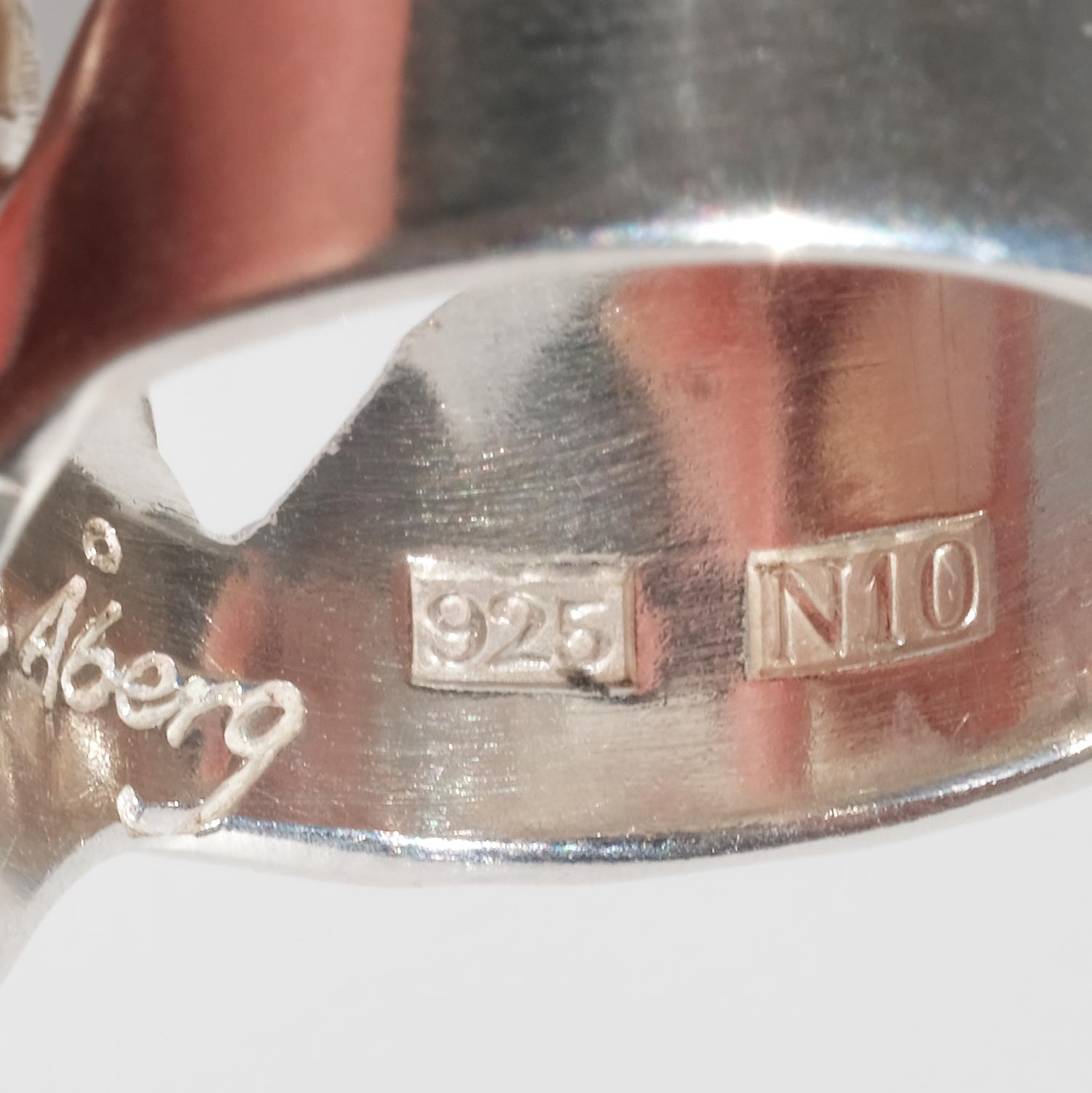Anello vintage in argento e onice di Anna-Stina Åberg del 1987 in vendita 5