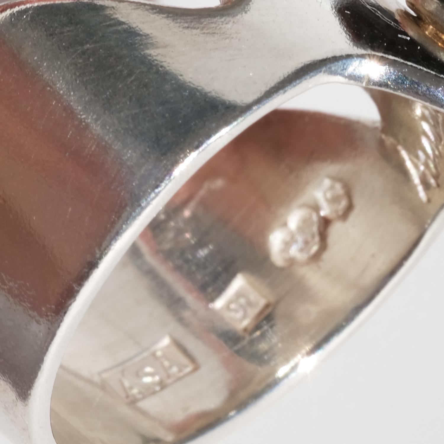 Anello vintage in argento e onice di Anna-Stina Åberg del 1987 in vendita 6