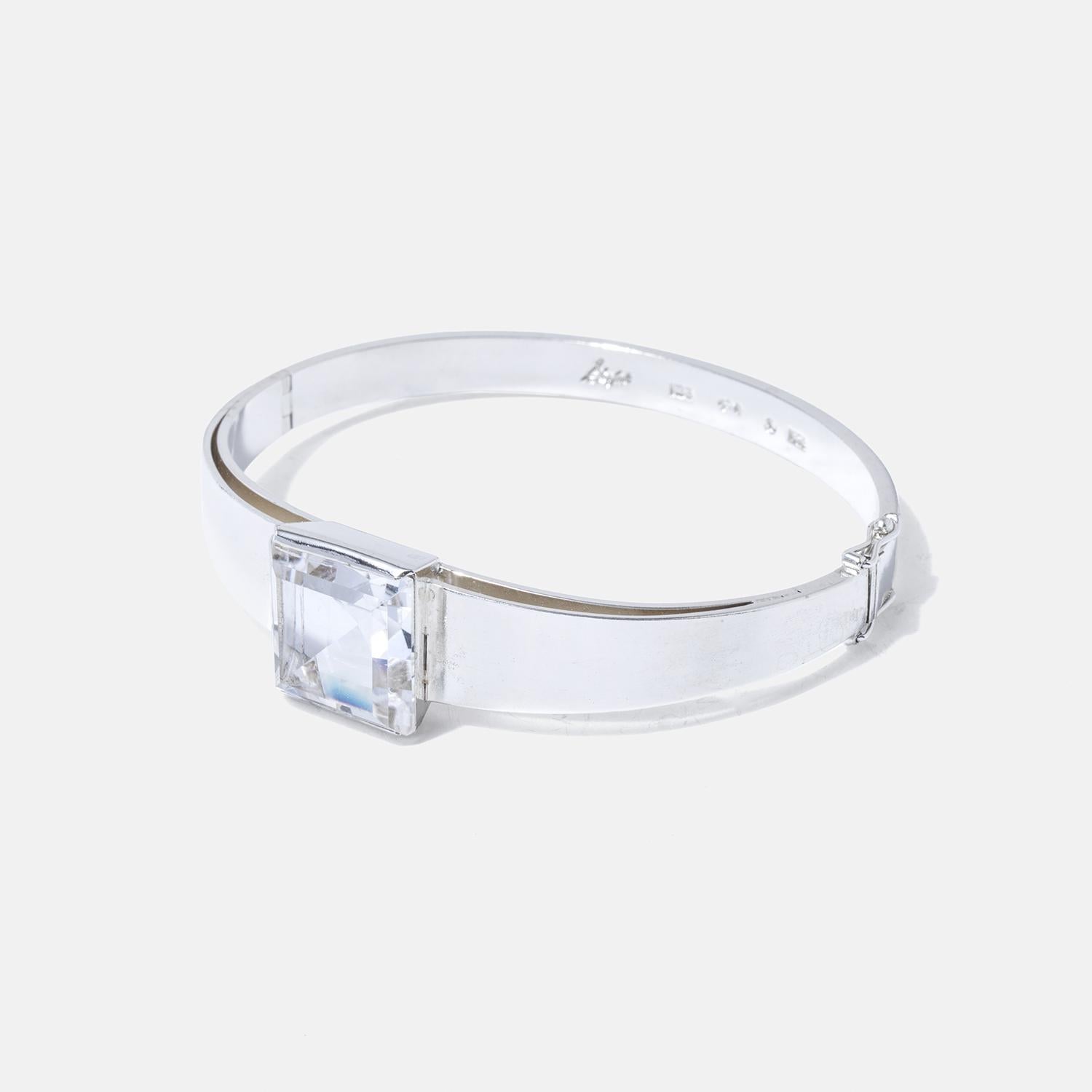 Bracciale vintage in argento e cristallo di rocca di Ateljé Stigbert Anno 1943 In condizioni buone in vendita a Stockholm, SE