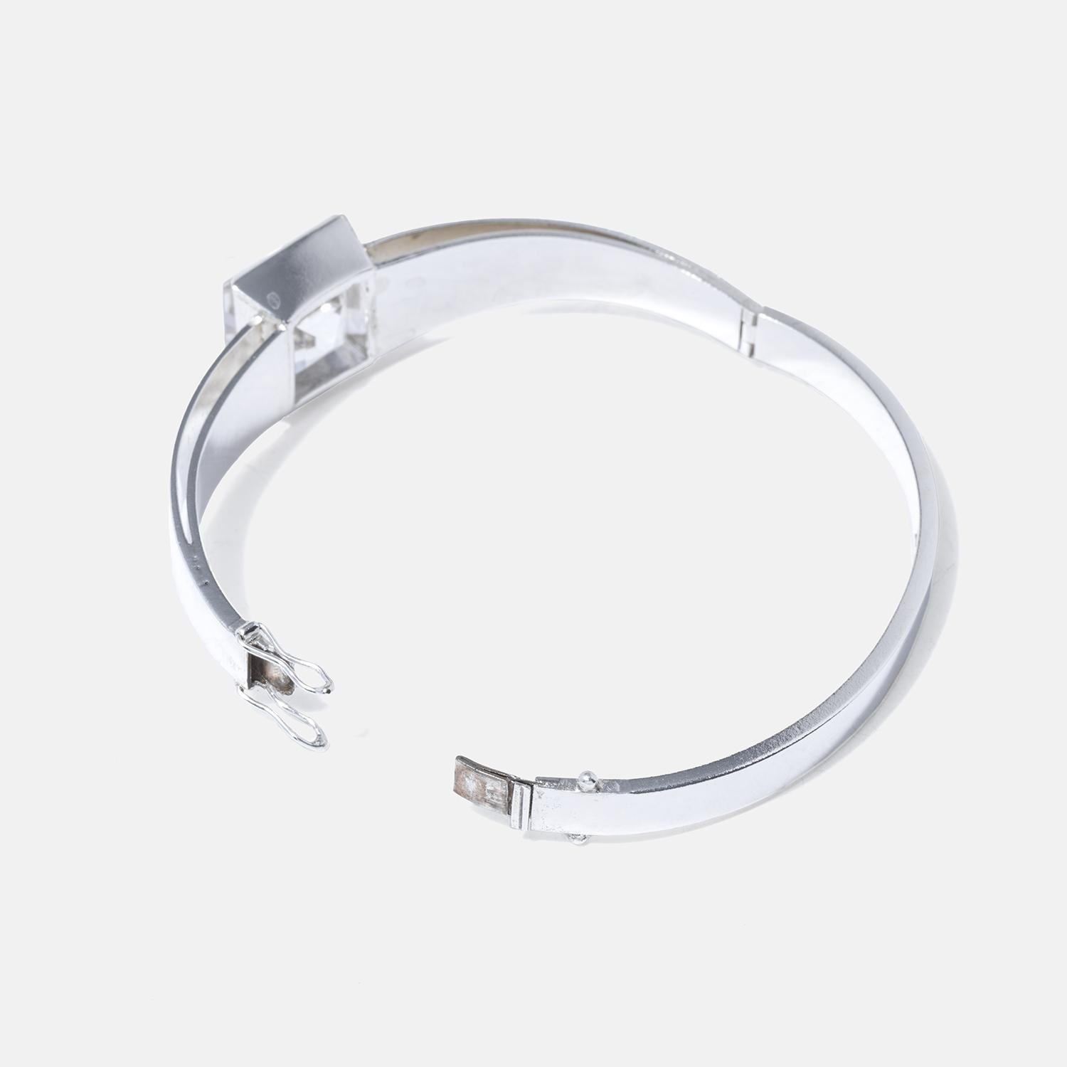 Bracciale vintage in argento e cristallo di rocca di Ateljé Stigbert Anno 1943 in vendita 1