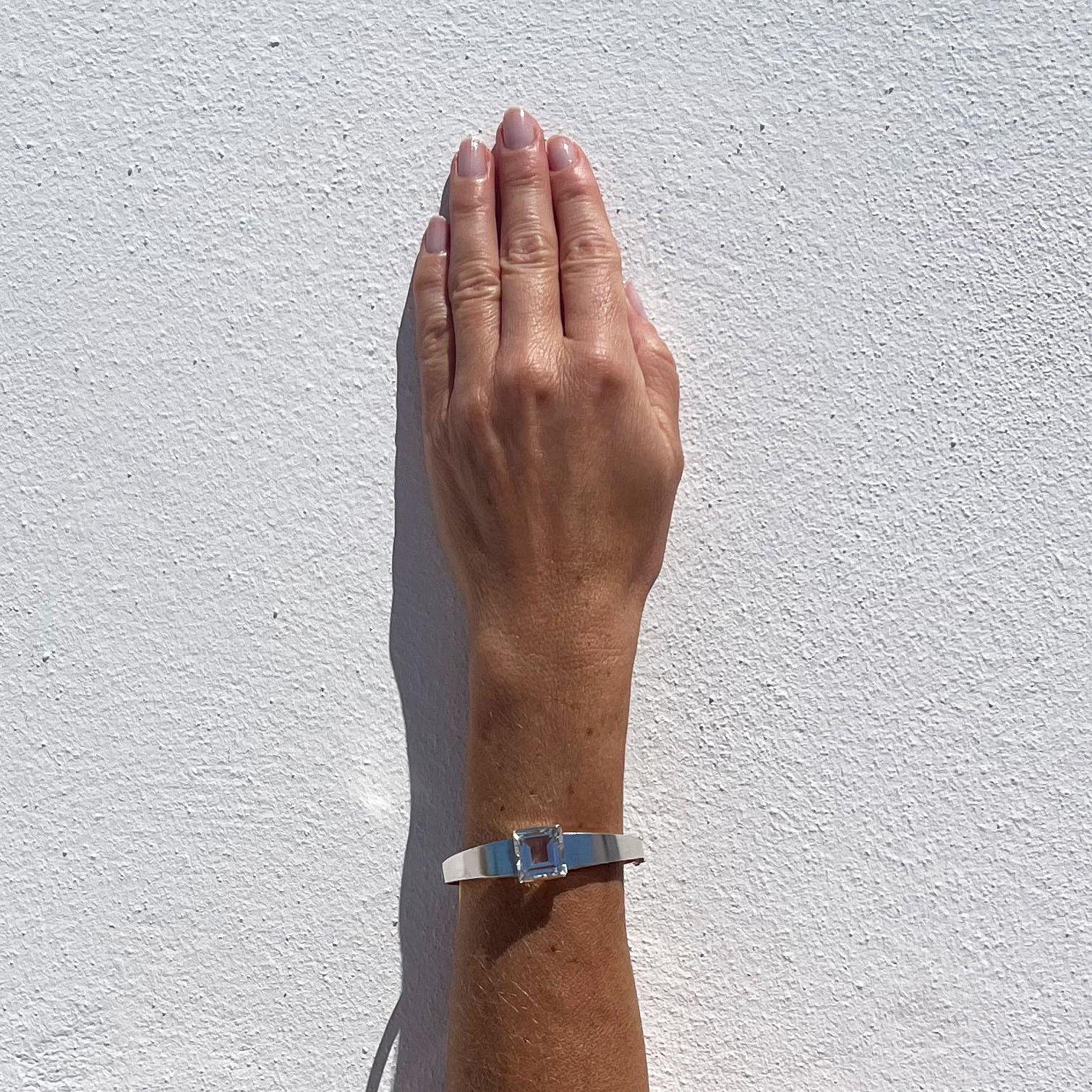 Bracciale vintage in argento e cristallo di rocca di Ateljé Stigbert Anno 1943 in vendita 4