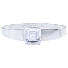 Bracciale vintage in argento e cristallo di rocca di Ateljé Stigbert Anno 1943