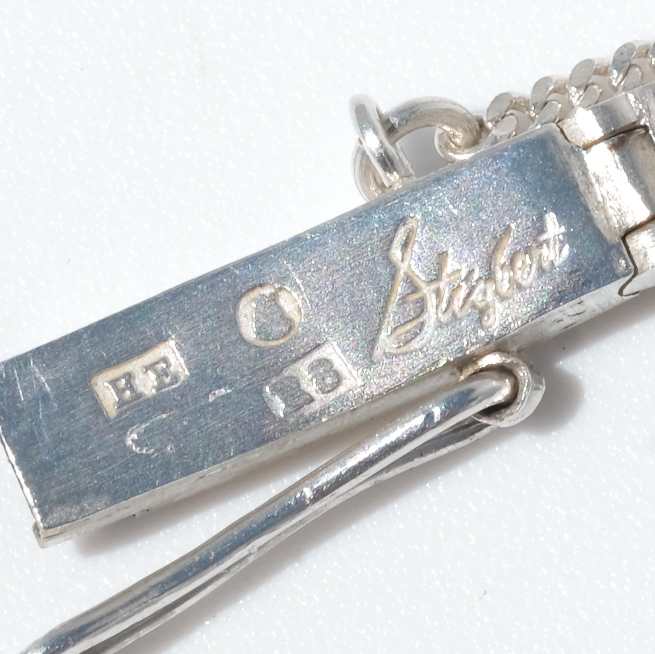 Vintage Silver and Rock Crystal Bracelet by Heribert Engelbert Made 1943 For Sale 7