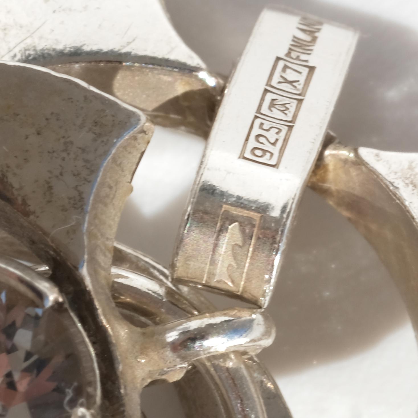 Vintage-Armband aus Silber und Bergkristall von Karl Laine, hergestellt 1975 im Angebot 3