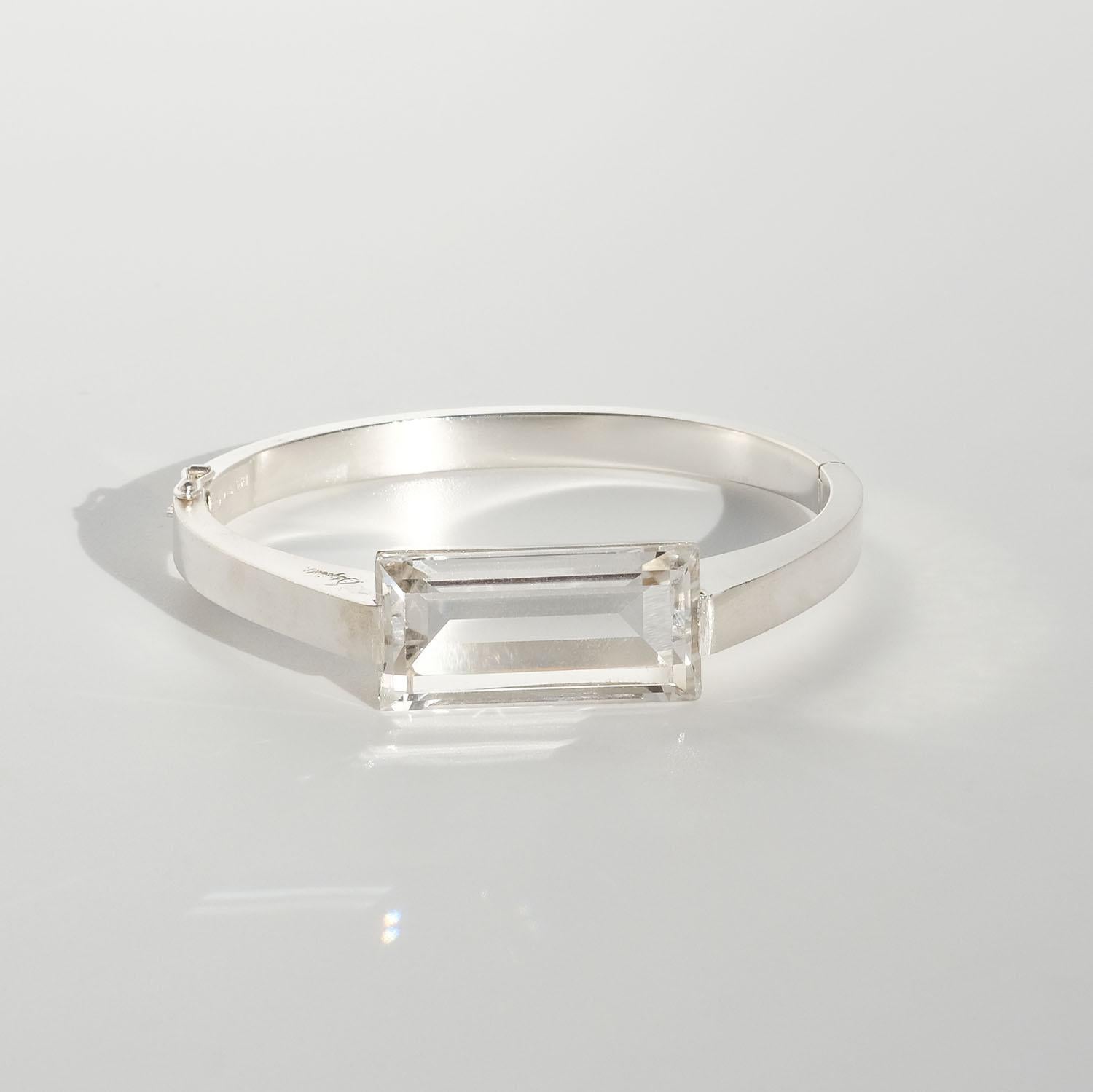 Women's Vintage silver and rock crystal bracelet made 1942 in Stockholm, Sweden.
