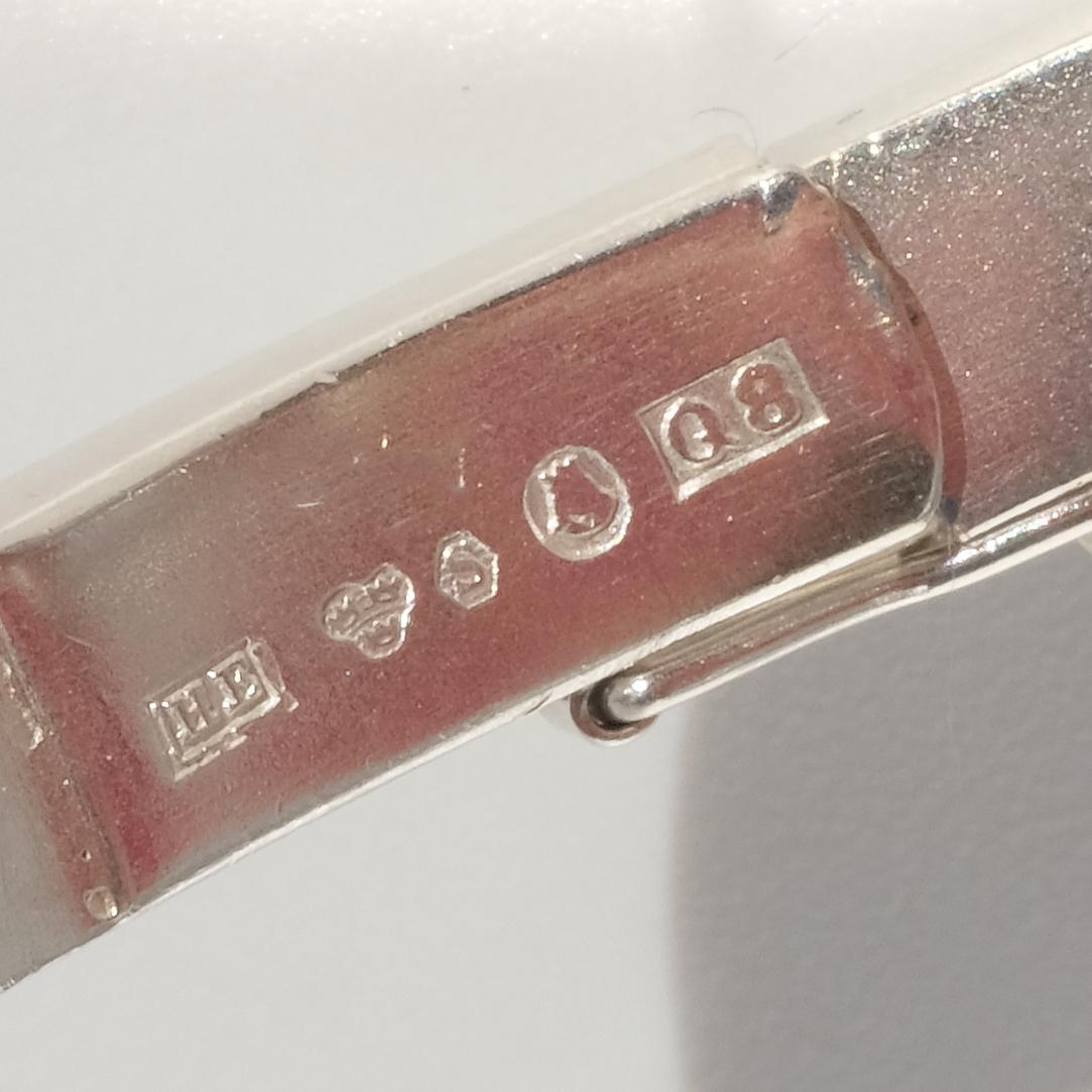 Vintage silver and rock crystal bracelet made 1942 in Stockholm, Sweden. 4