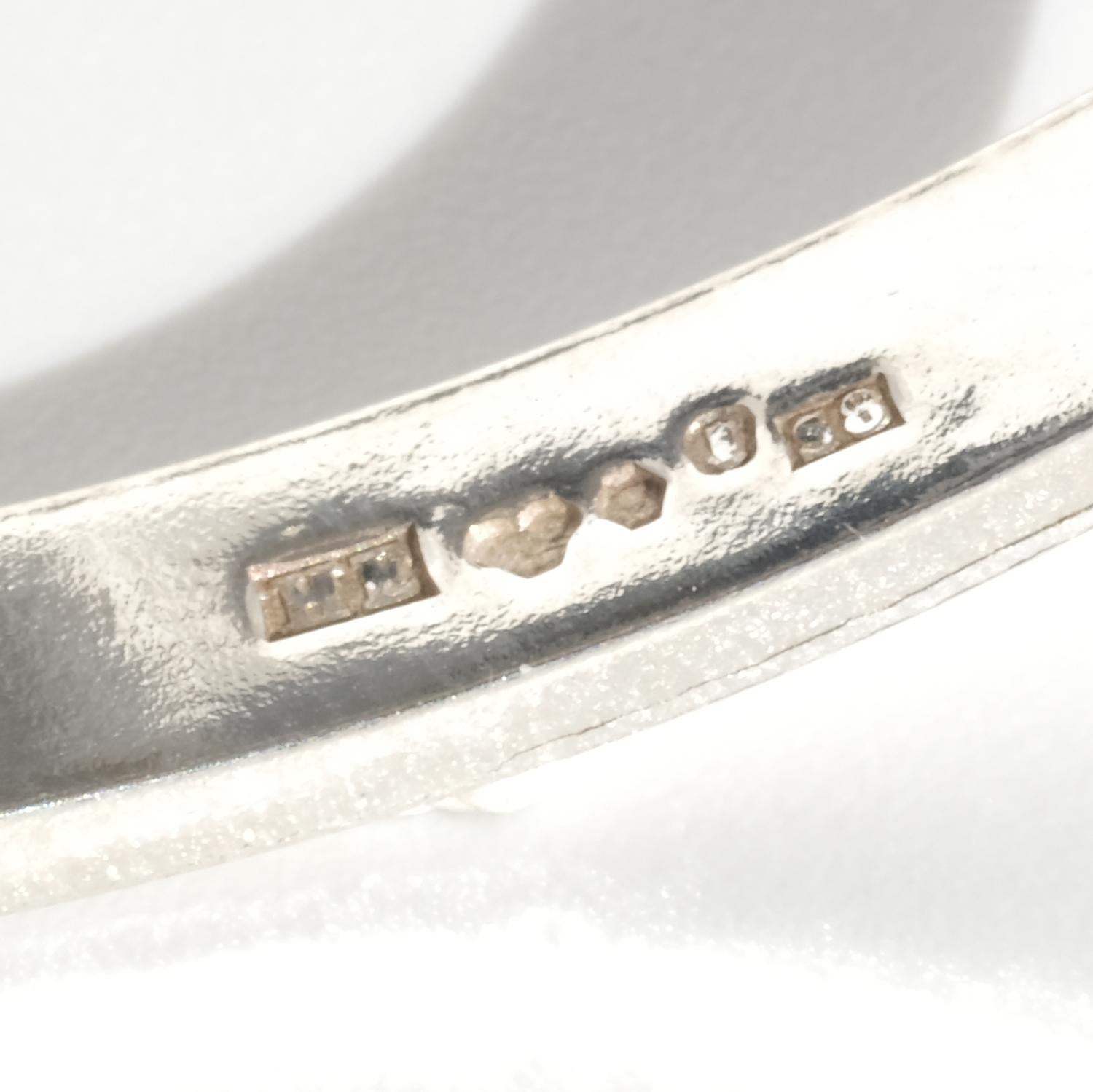 Vintage Silver and Rock Crystal Bracelet Made 1944 For Sale 6