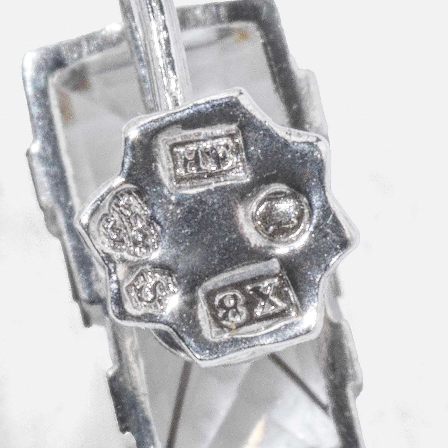 Silber- und Bergkristallohrringe von Ateljé Stigbert aus dem Jahr 1948 im Angebot 3