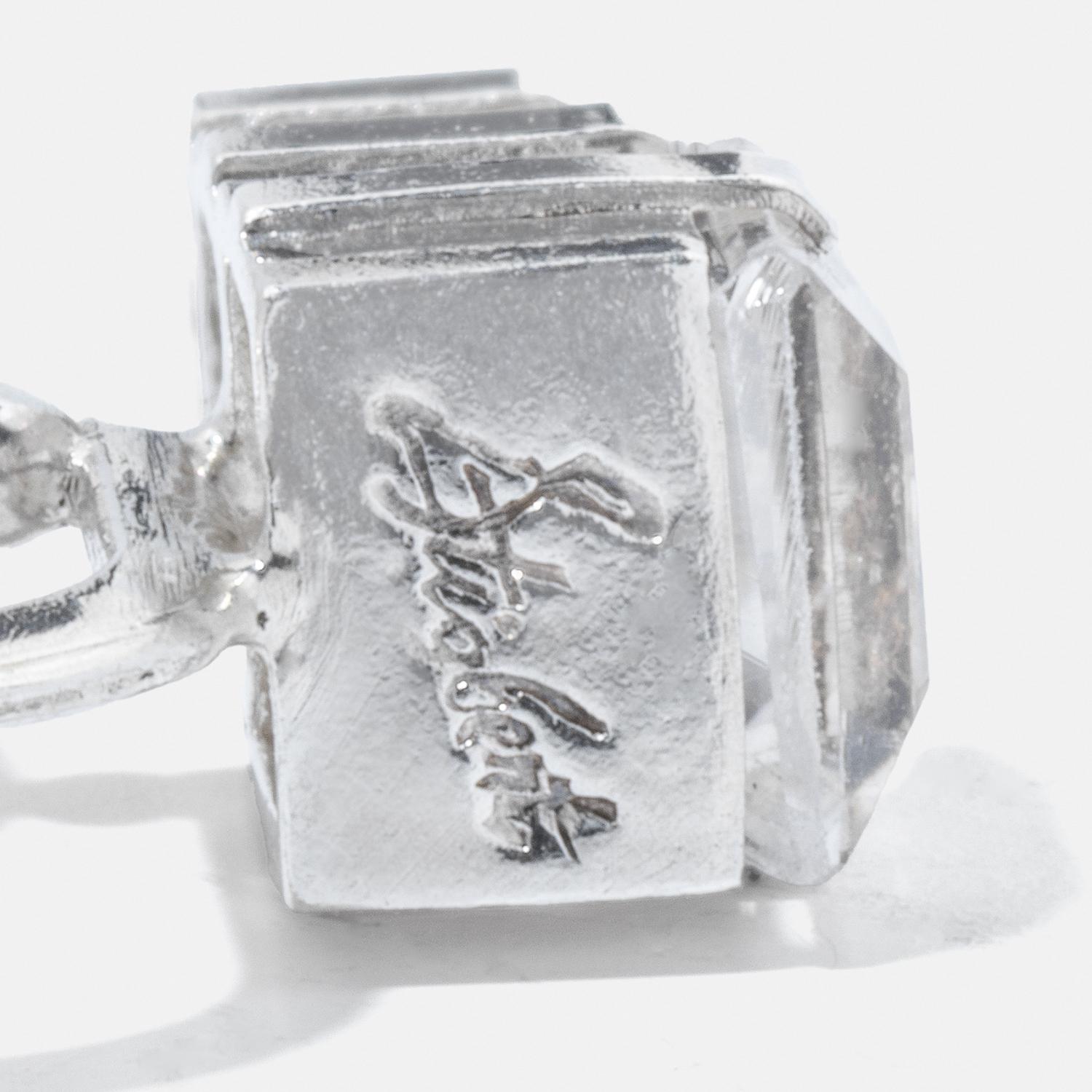 Silber- und Bergkristallohrringe von Ateljé Stigbert aus dem Jahr 1948 im Angebot 4
