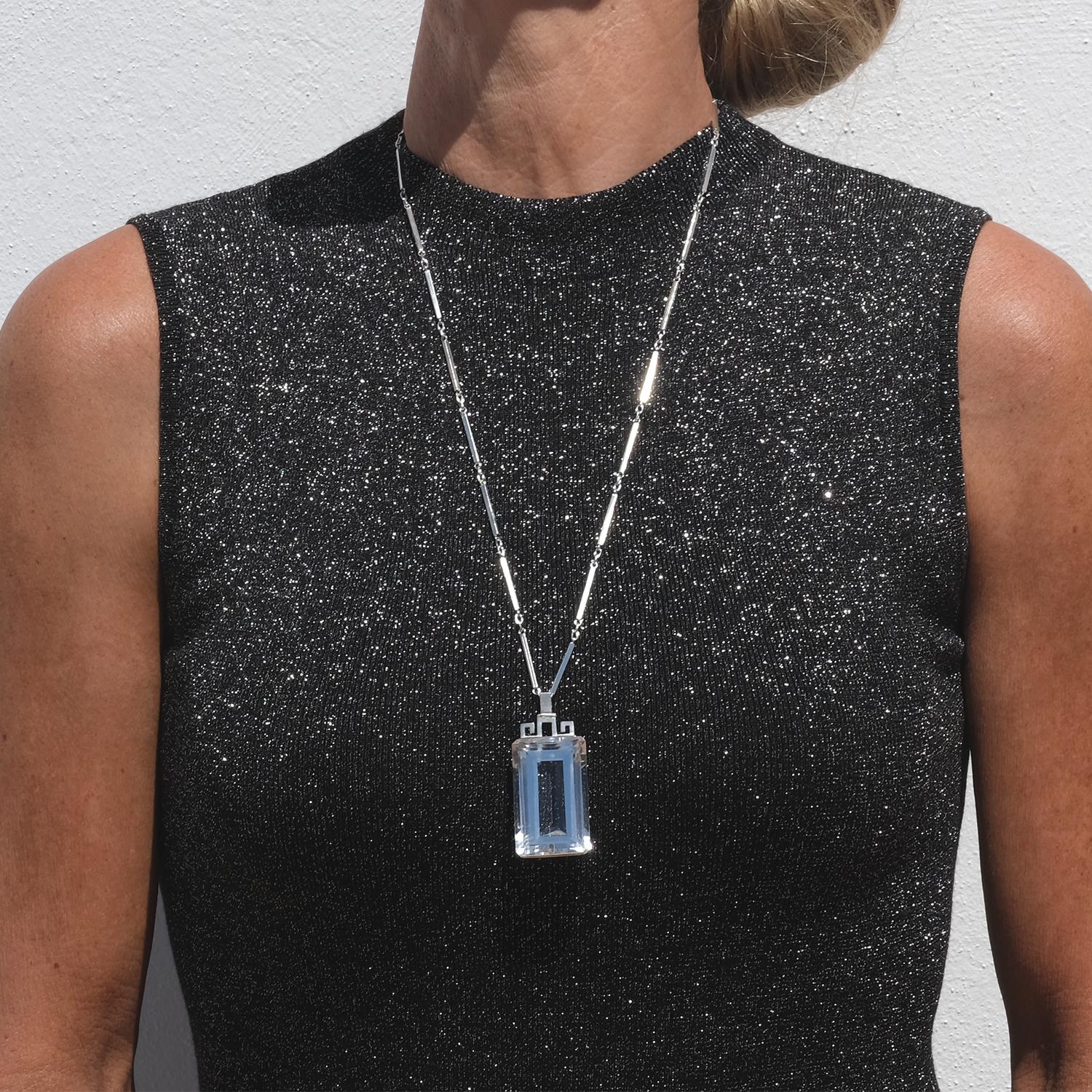 Collana d'argento e cristallo di rocca vintage di Heribert Engelbert del 1943 in vendita 2