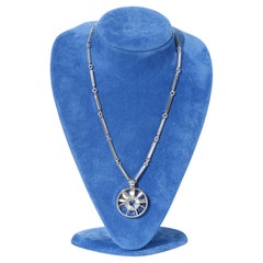 Vintage Silver and Rock Crystal Necklace by Swedish Claës Giertta Made 1965