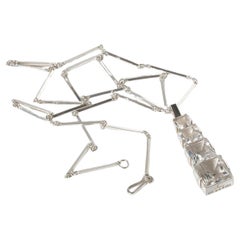 Vintage Silver and Rock Crystal Necklace Made 1945