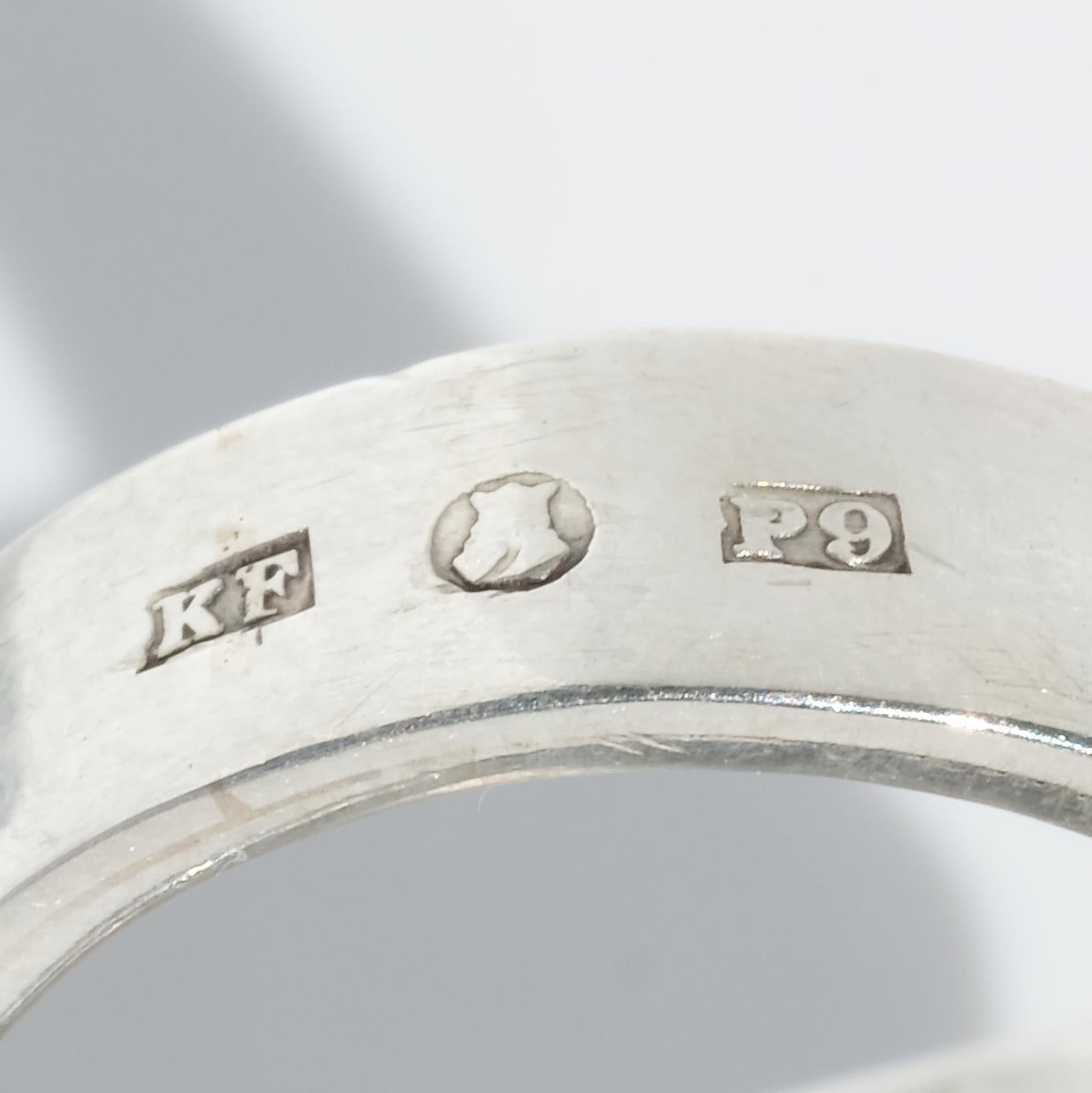 Vintage Silver and Rock Crystal Ring by Åke Stavenow Made 1965 For Sale 6