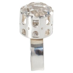 Anello vintage in argento e cristallo di rocca di Arvo Saarela del 1971