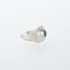 Vintage Silver and Rock Crystal Ring by Master Claës Giertta Made Year 1977